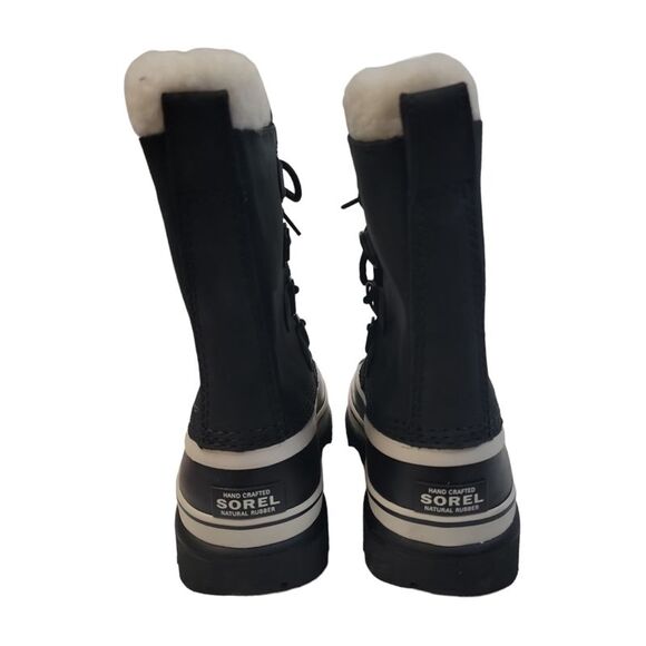 Black/Stone - Sorel Women's Caribou Insulated Lace Up Removable Felt Liner Winte - Picture 5 of 6